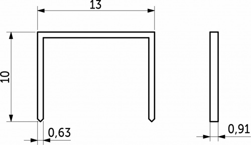 Скоба мебельная 380(80)/10 (А-10), цинк (1 уп. - 4 тыс.шт.) AKS_2