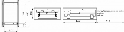 Доска гладильная встраиваемая 810*300*150, бежевый AKS_2