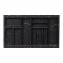 Лоток для столовых приборов 900 MARBLE 830*485, черно-золотой мрамор AKS фотография