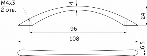 Ручка меб. скоба мет. UP82 96 мат. хром, АKS_2