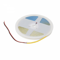 Лента светодиодная COB - 12W/m, 12V, 5мм, 400 д/м, IP20, теплый белый (3000K), узкая - 5м, AKS фотография