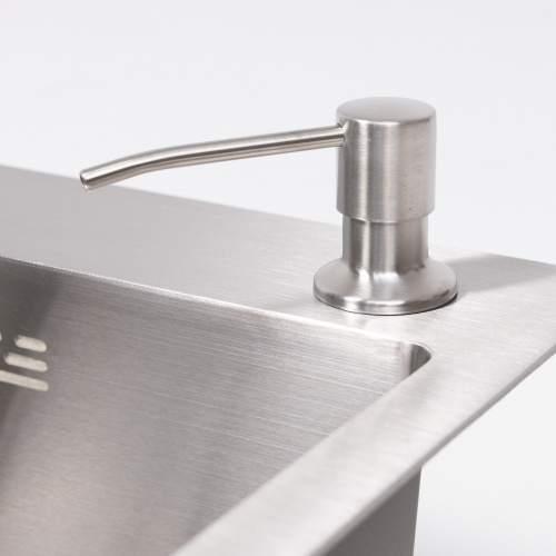 Мойка н/сталь, прямоугольная одночашевая, 600*500мм, сатин, PVD, врезн на столешницу, AKS (3,2мм)_5