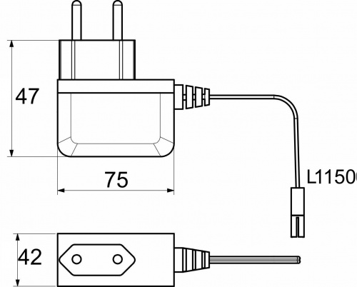 Блок питания Wall 2.4W/12V розеточный с миниконнектором, AKS_2