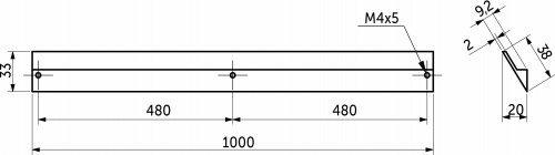 Ручка меб. скоба алюм. ELBRUS 960/1000 черный матовый AKS_2