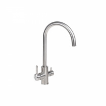 Смеситель для кухни двухрычажный, HDF-8204, сатин, AKS фотография