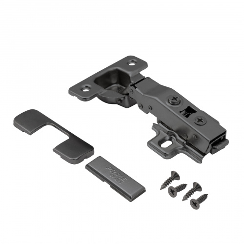 Петля накладная без пружины 45мм h0 сlip-on PRIME by AKS черный никель (саморезы, заглушки) (упак. = 2 шт.)_3