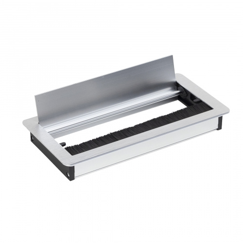 Пропуск кабельный металл 240х120мм брашированное серебро AKS_3