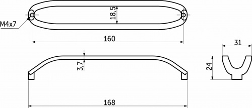 Ручка меб. скоба мет. JAZZ 160 матовый никель, AKS_2