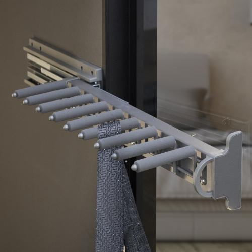 Выдвижная вешалка для галстуков BRUNO крепл.бок./правое 168*470*118, графит PRIME by AKS_5