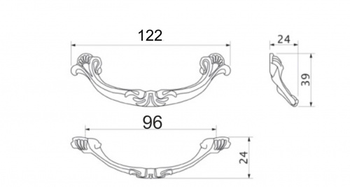 Ручка меб. скоба мет. LIRA 96 старое золото, AKS_2