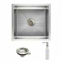 Мойка н/сталь, прямоугольная одночашевая, 520*450мм, сатин, PVD покрытие, универсальная, AKS (3,2мм) фотография