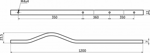 Ручка меб. скоба алюм. MELISA 1060/1200 черный матовый, AKS_2