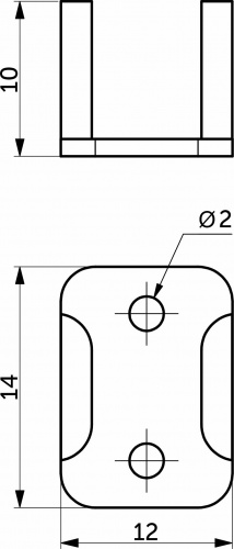 Держатель для гибкого неона 8*16мм, пластик, AKS_2