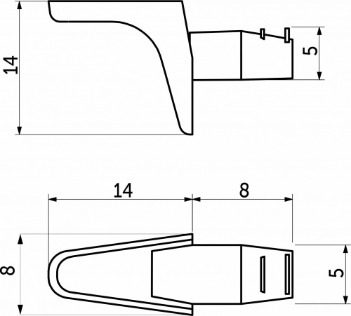 Полкодержатель для корпусных полок мет. SEKURA 2 никель (1уп.=5тыс.шт) AKS_2