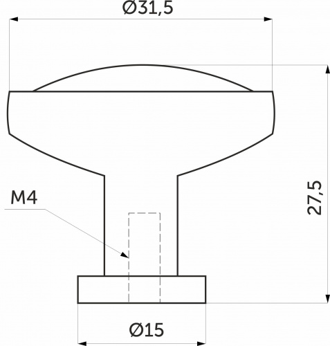Ручка меб. кнопка мет. OREO черный матовый+белый, AKS_2