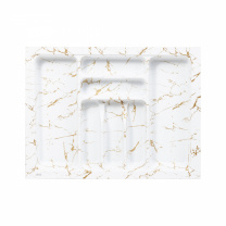 Лоток для столовых приборов 700 MARBLE 635*485, бело-золотой мрамор AKS фотография