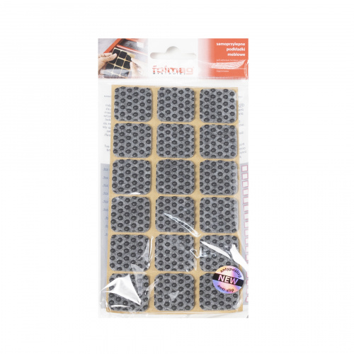 Подкладка самоприлипающая фетровая прорезиненная 25 х 25мм (1упак.=18шт), серая, Folmag_3