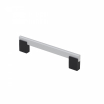 Ручка меб. скоба алюм. MOONLIGHT 128/150 матовый хром+ черный матовый, AKS фотография