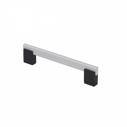 Ручка меб. скоба алюм. MOONLIGHT 128/150 матовый хром+ черный матовый, AKS_1