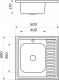 Мойка н/сталь, квадратная одночашевая, 600*600мм, полир хром, мойка слева, накладная, AKS (0,6мм)_preview_1