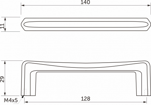 Ручка меб. KUBIC-128, глянцевый никель, AKS_2