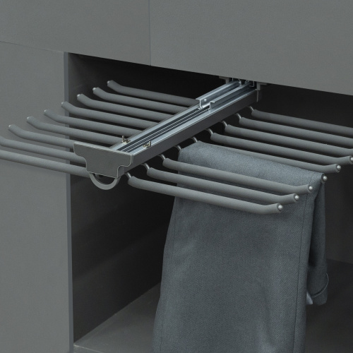 Выдвижная вешалка для брюк BRUNO крепл.верх./двойная 642*470*82, графит PRIME by AKS_3