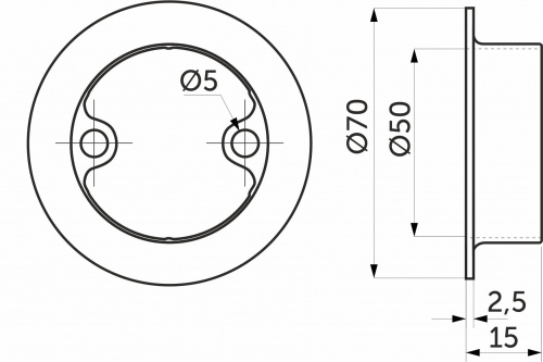 Крепление трубы d50 (Z-184/C) к столешнику, хром AKS_2