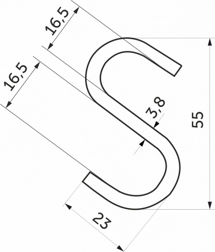 Крючок на трубу d16 хром AKS_2