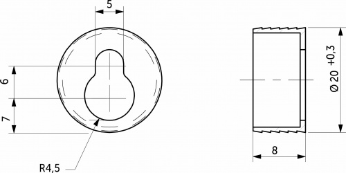 Навес вбиваемый 20*8мм пластик молочный PL_2
