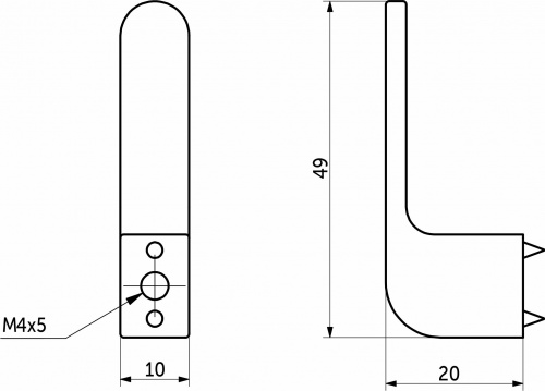 Крючок меб. однорожковый мет. START белый AKS_2
