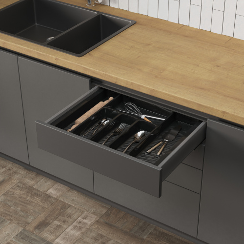 Лоток для столовых приборов 500 LINER 435*430, черный AKS_5