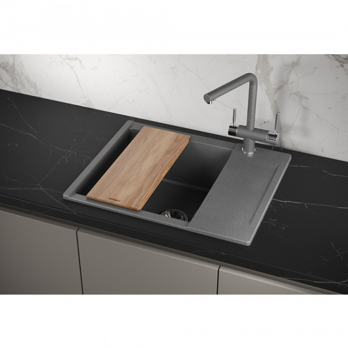 Мойка кварцевая, прямоугольная, GR-6202 Estetica, 620*500мм, графит, Granula_4