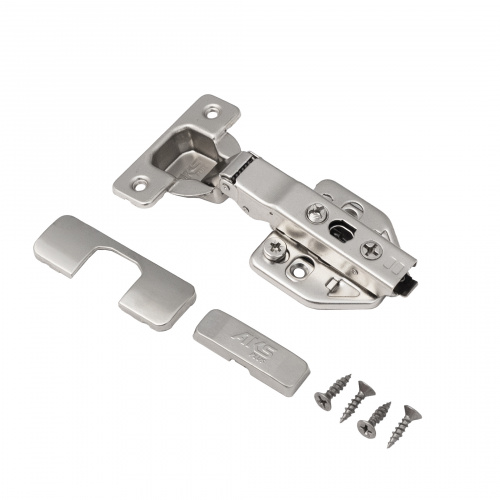 Петля накладная с доводчиком 45мм h0 clip-on AKS PLUS 3D (саморезы, заглушки)_3