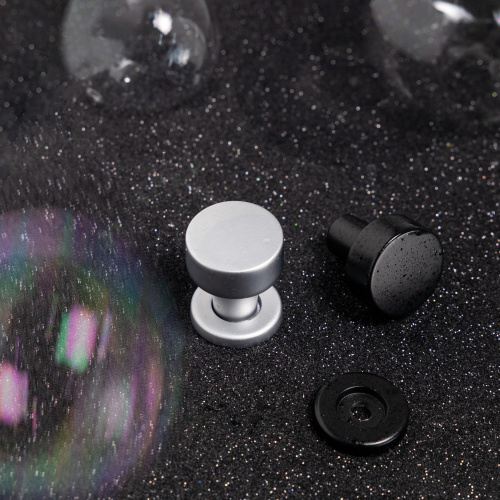 Ручка меб. кнопка мет. FISHKA черный матовый, AKS_6