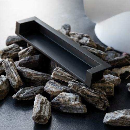 Ручка меб. врезная мет. DN50 128 мат. черный, AKS_3