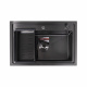 Мойка н/сталь, прямоугольная одночашевая, 700*460мм, глянец черный, врезн на/вровень столешнице, AKS (3,2мм)_preview_1