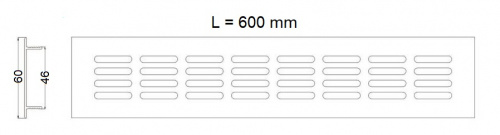 Решетка вентиляционная 600х60мм серебро алюминий AKS _2
