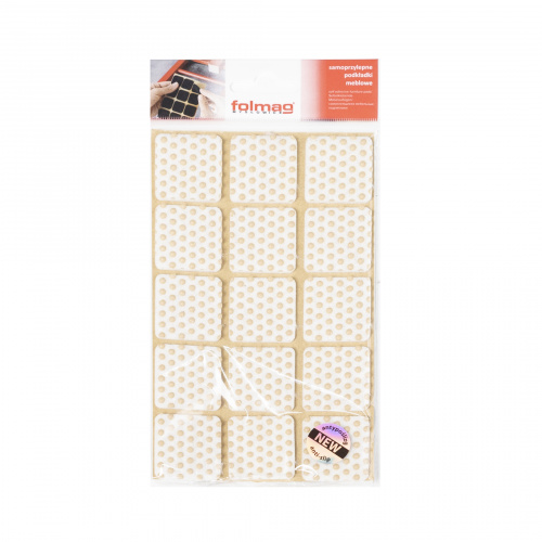 Подкладка самоприлипающая фетровая прорезиненная 30 х 30мм (1упак.=15шт), белая, Folmag_3
