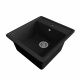Мойка каменная, прямоугольная одночашевая, GS-10, 460*505мм, черный, врезная, Gamma Stone_preview_1