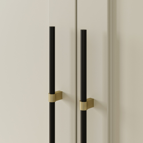 Ручка меб. скоба алюм. WHISPER 704/1000 черный матовый+брашированное золото, AKS_6