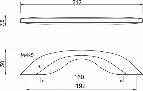 Ручка меб. ENEL-160/192, матовый черный, AKS_2