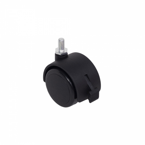 Колесо меб. пласт. FURNI d50 с винтом M8 с торм., черный AKS_1