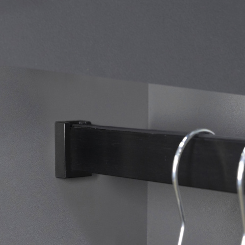 Держатель штанги гардеробной прямоуг. FAME/3 концевой, черный AKS_4