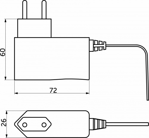 Блок питания Wall 12W/12V розеточный с миниконнектором, AKS_2
