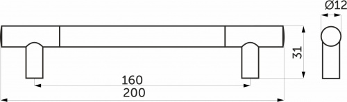 Ручка меб. скоба пластик. PS15/C15 160 хром+металлик AKS_2