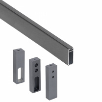 Штанга гардеробная прямоуг. FAME L-1000 с проходным и концевыми держателями, графит браш AKS