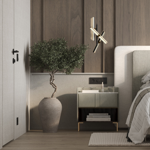 Опора меб. мет. WALL h120 матовое золото AKS_7