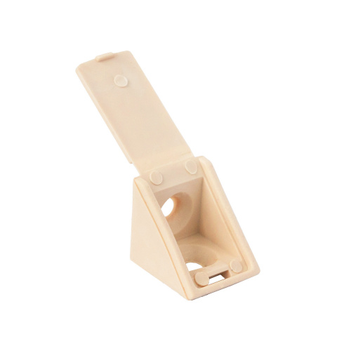 Уголок пластиковый одинарный 20*20 с крышкой совместно ваниль 07 (уп/500шт) AKS_3