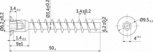 Шуруп-конфирмат 6,3*50 (уп/3тыс.шт) AKS_2