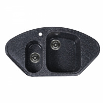 Мойка каменная, угловая двухчашевая, S-31, 945*500мм, асфальт, врезная, Sim Gran фотография